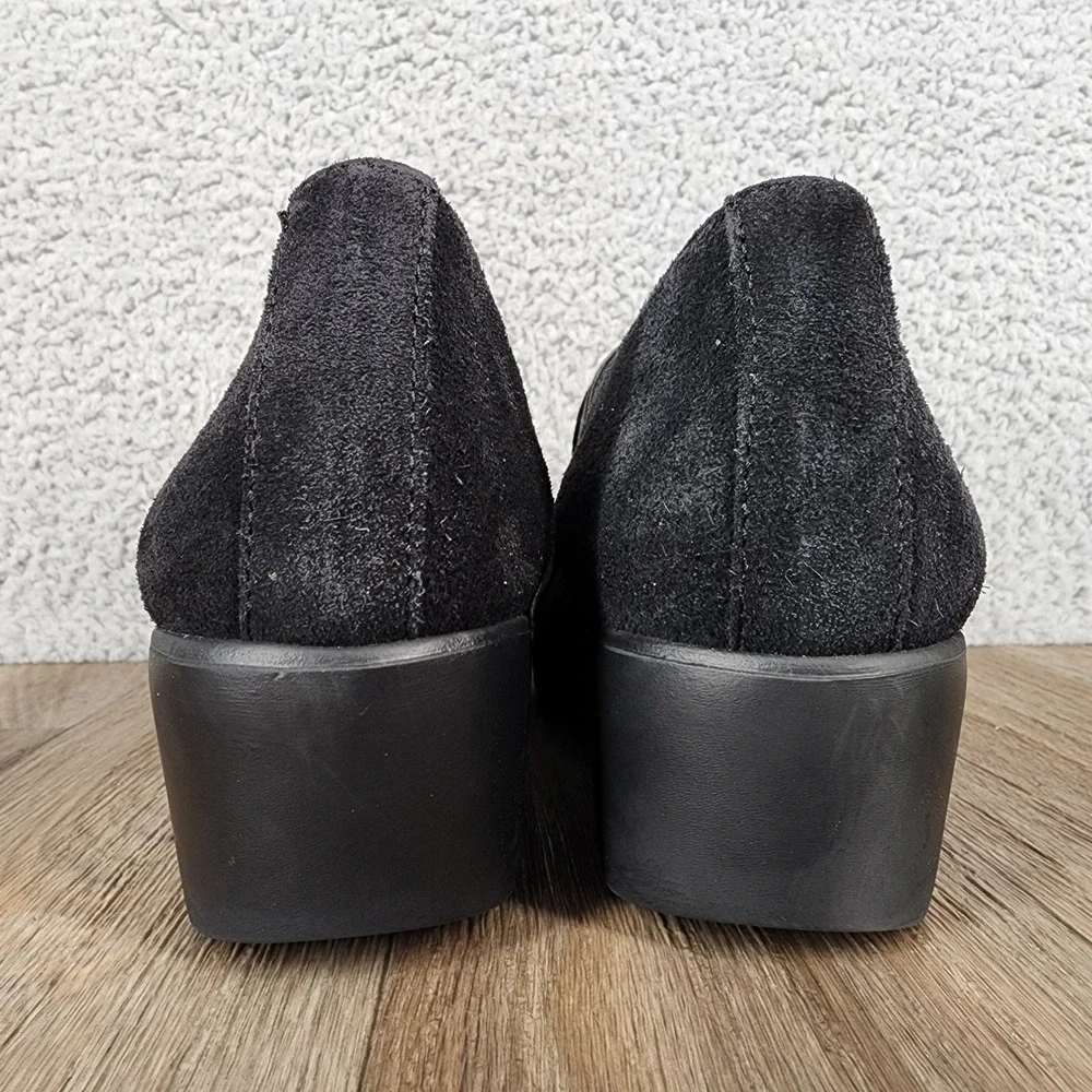 Wonders Women Black Suede Tassel Wedge Loafer Shoes Size‎ 38 EU US 7.5